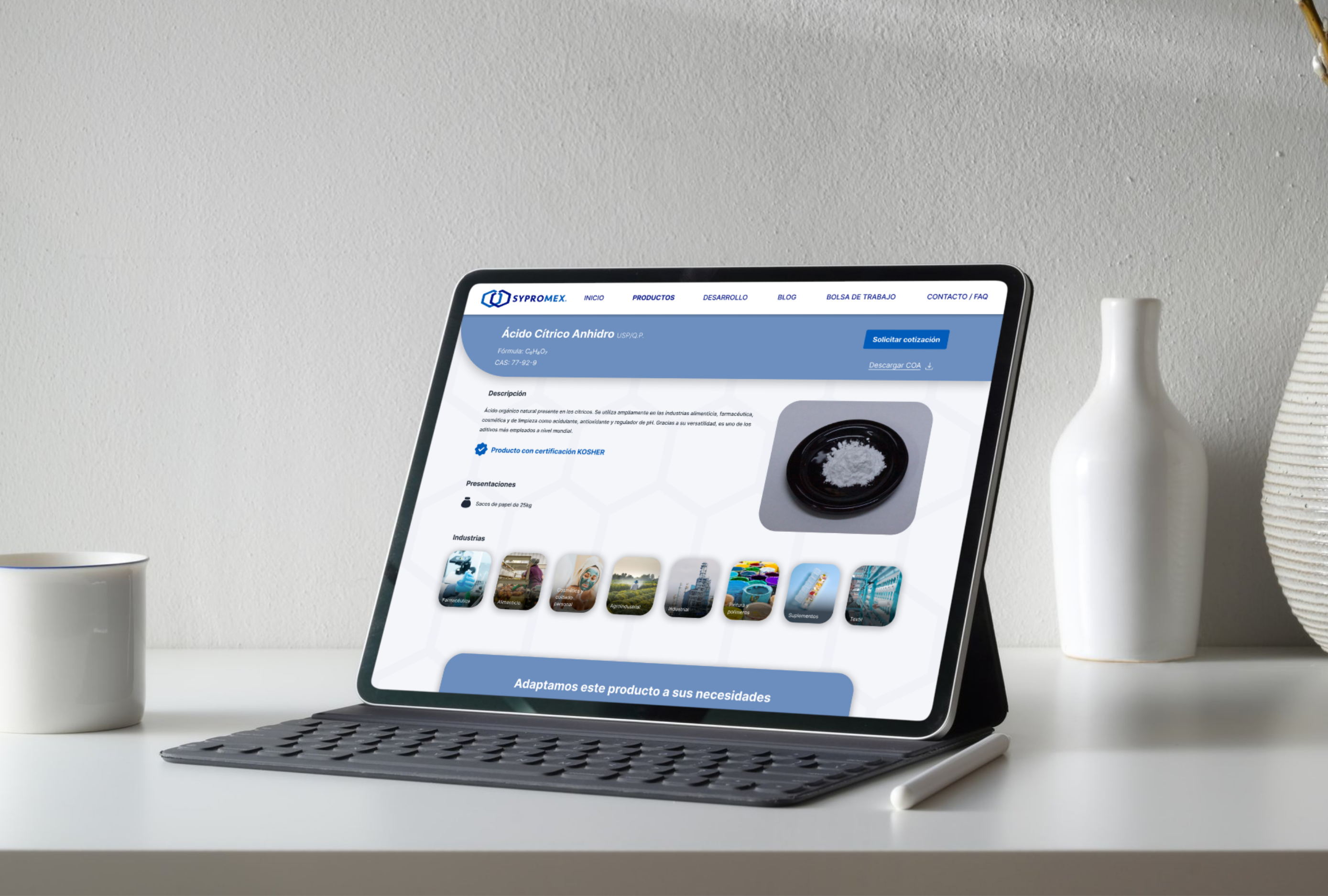 Corporate website mockup